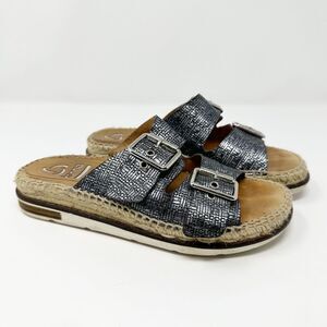 KANNA MADE IN SPAIN LEATHER DOUBLE BUCKLE SANDALS 37‎